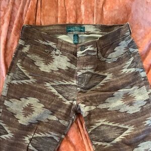 Brown Patterned Women's Jeans